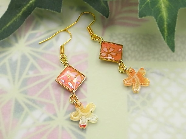 レジン・フックピアス「春曙」