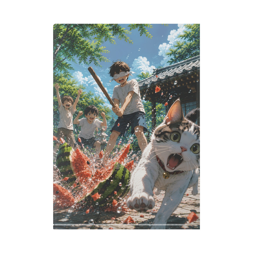 夏休みのスイカ割り|クリアファイル