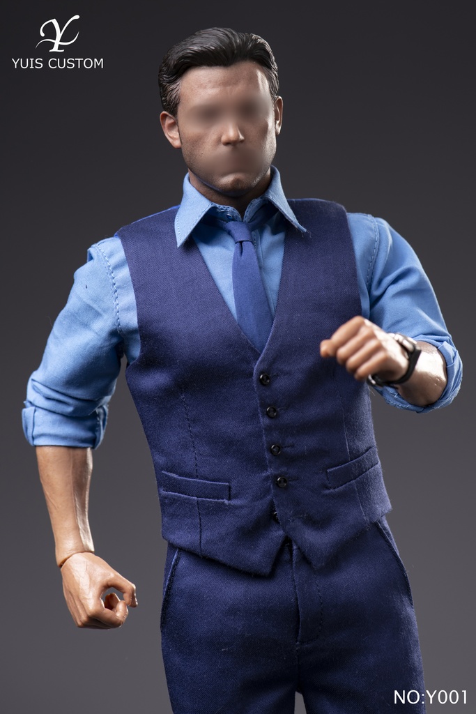 Blue Vest Suit Y001 (Ben Affleck) (1/6可動人形) (頭部彫刻は含まれない)