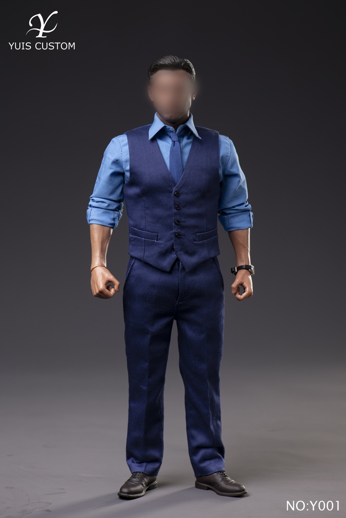Blue Vest Suit Y001 (Ben Affleck) (1/6可動人形) (頭部彫刻は含まれない)