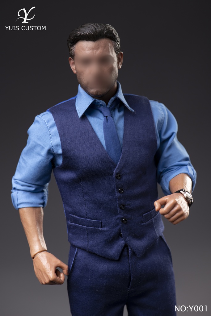 Blue Vest Suit Y001 (Ben Affleck) (1/6可動人形) (頭部彫刻は含まれない)