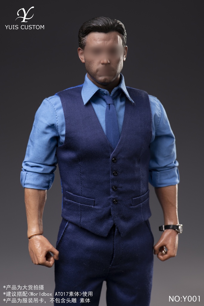 Blue Vest Suit Y001 (Ben Affleck) (1/6可動人形) (頭部彫刻は含まれない)