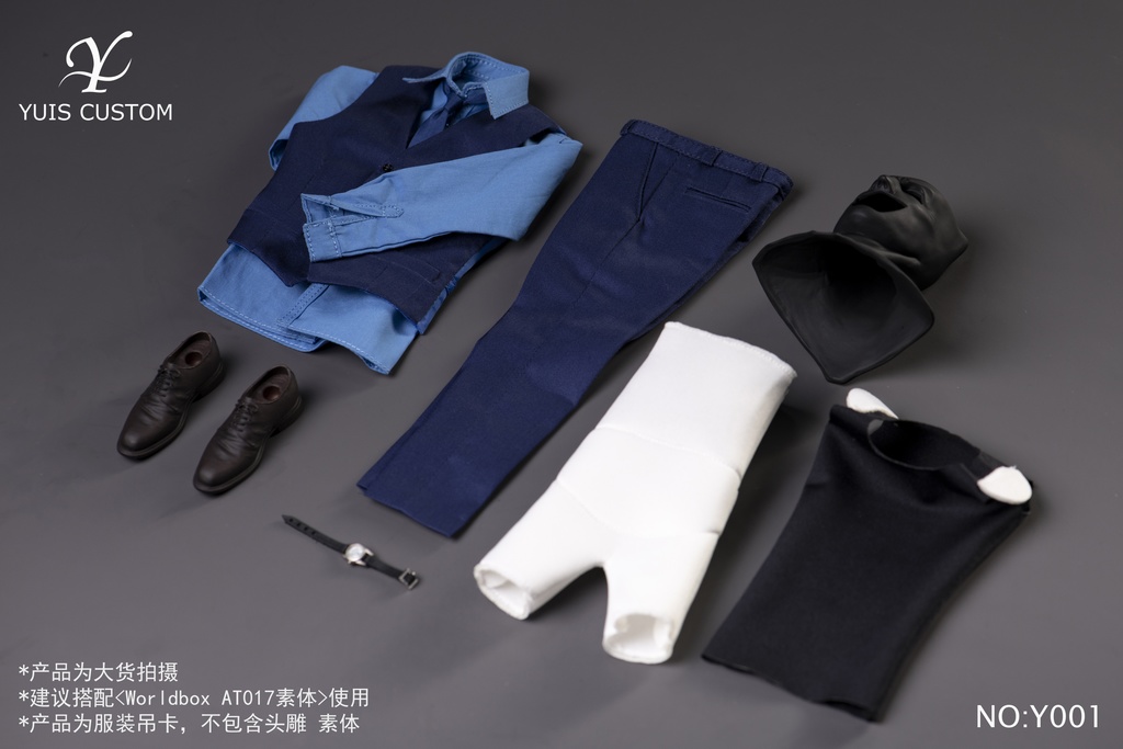 Blue Vest Suit Y001 (Ben Affleck) (1/6可動人形) (頭部彫刻は含まれない)