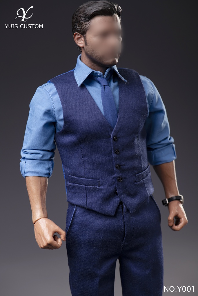 Blue Vest Suit Y001 (Ben Affleck) (1/6可動人形) (頭部彫刻は含まれない)