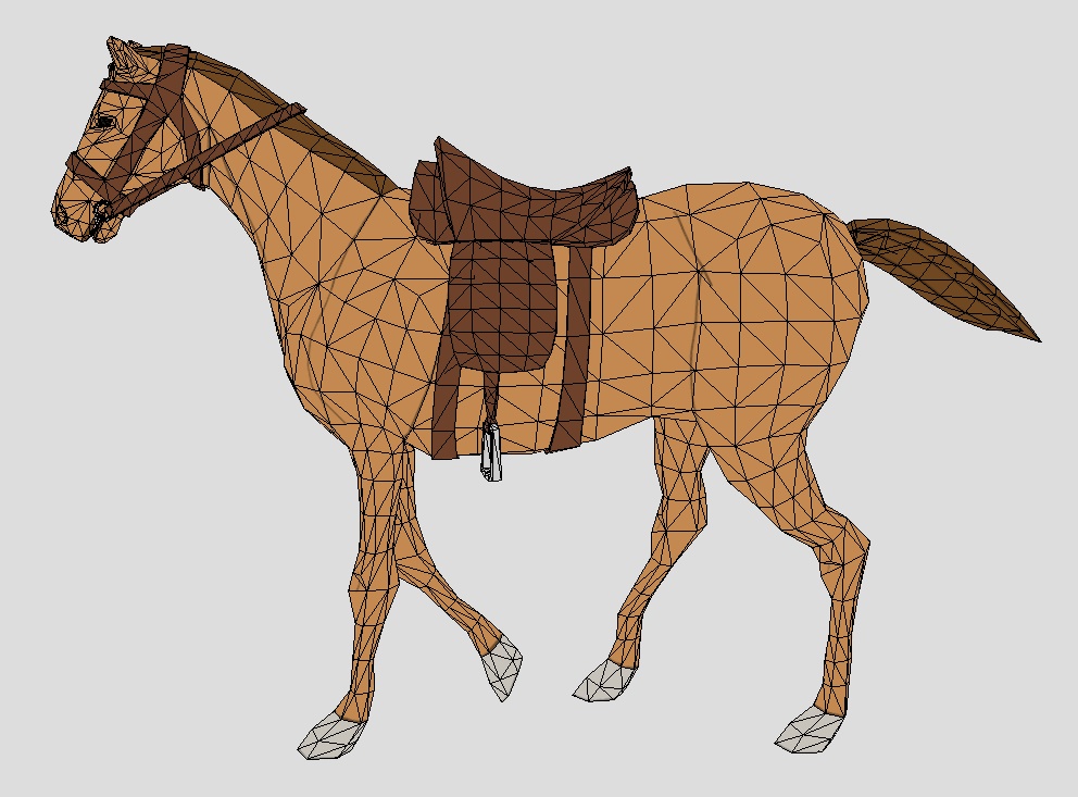 Toon Horse with Saddle (Rigged, Animated)