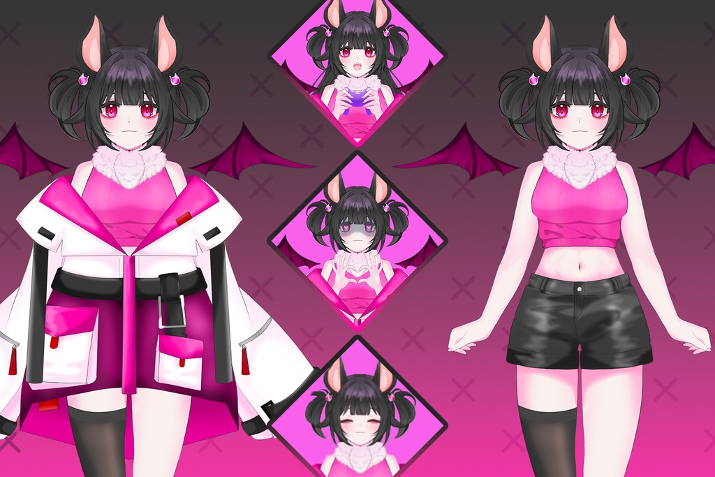 【汎用モデル/Live2Dモデル】コウモリちゃん【VtubeStudio対応】