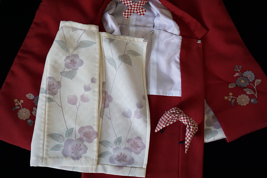 赤花柄 振袖セット