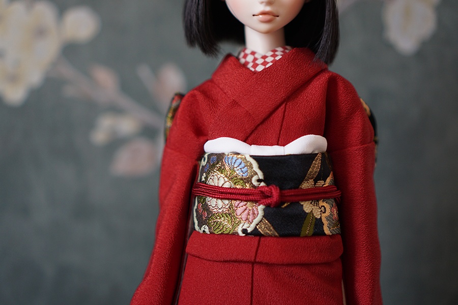 赤花柄 振袖セット