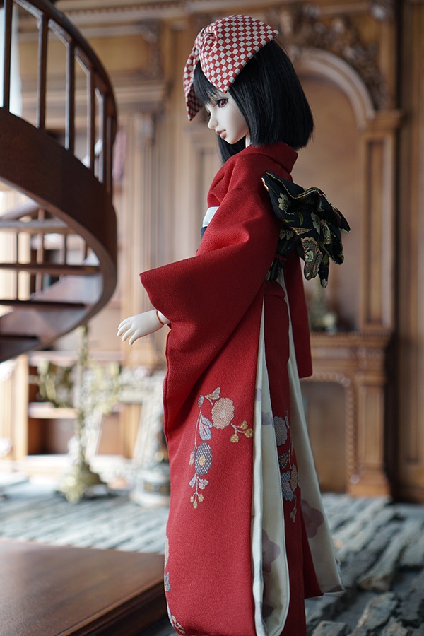 赤花柄 振袖セット