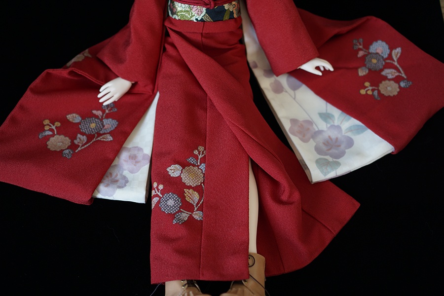 赤花柄 振袖セット