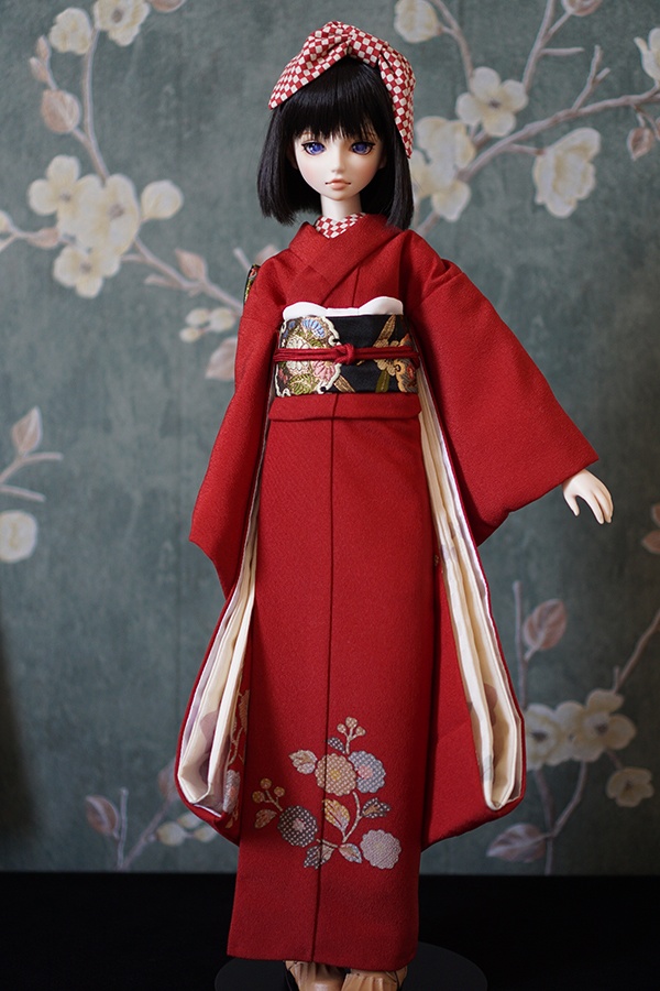 赤花柄 振袖セット