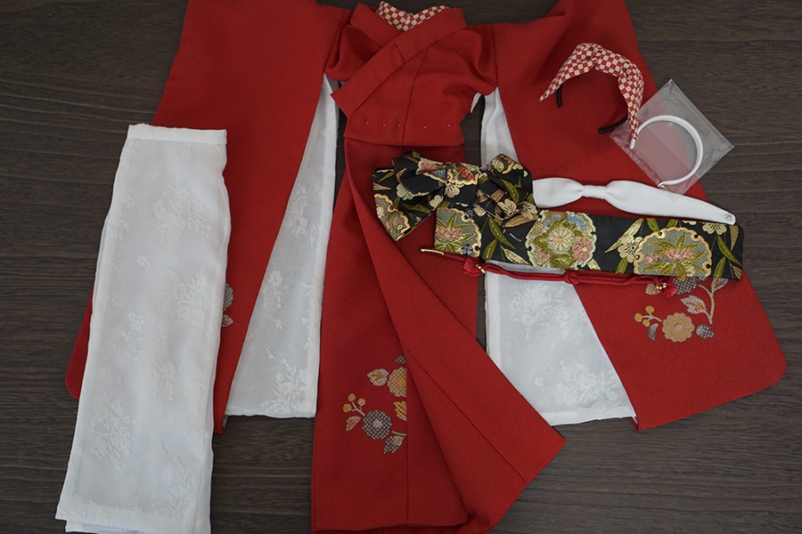 花柄 赤振袖set.