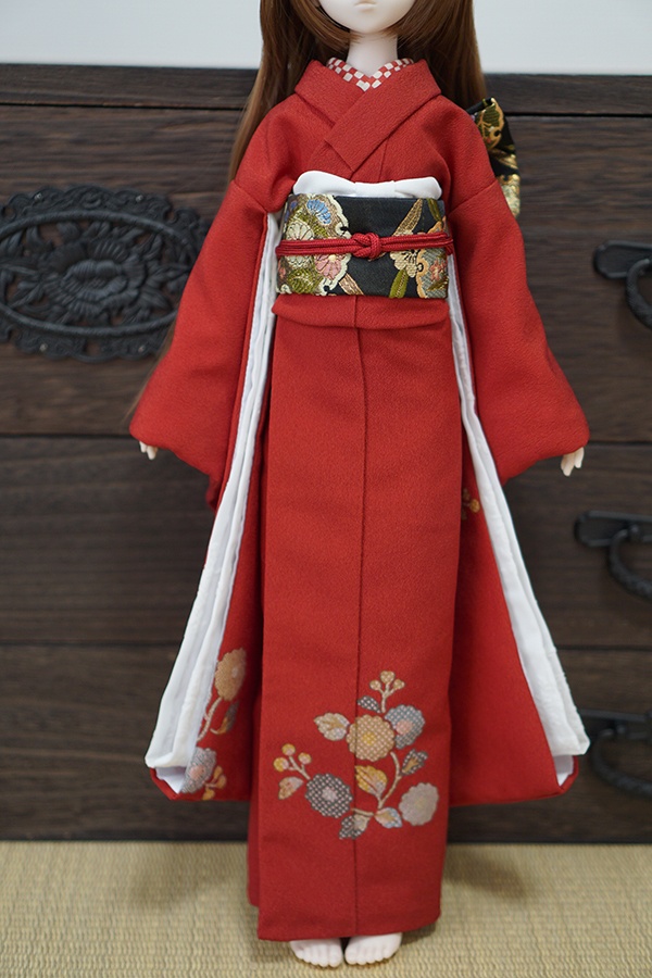 花柄 赤振袖set.