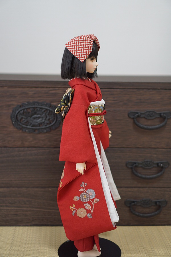 花柄 赤振袖set.