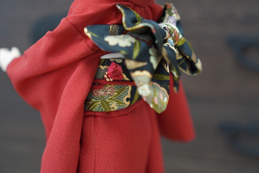 花柄 赤振袖set.