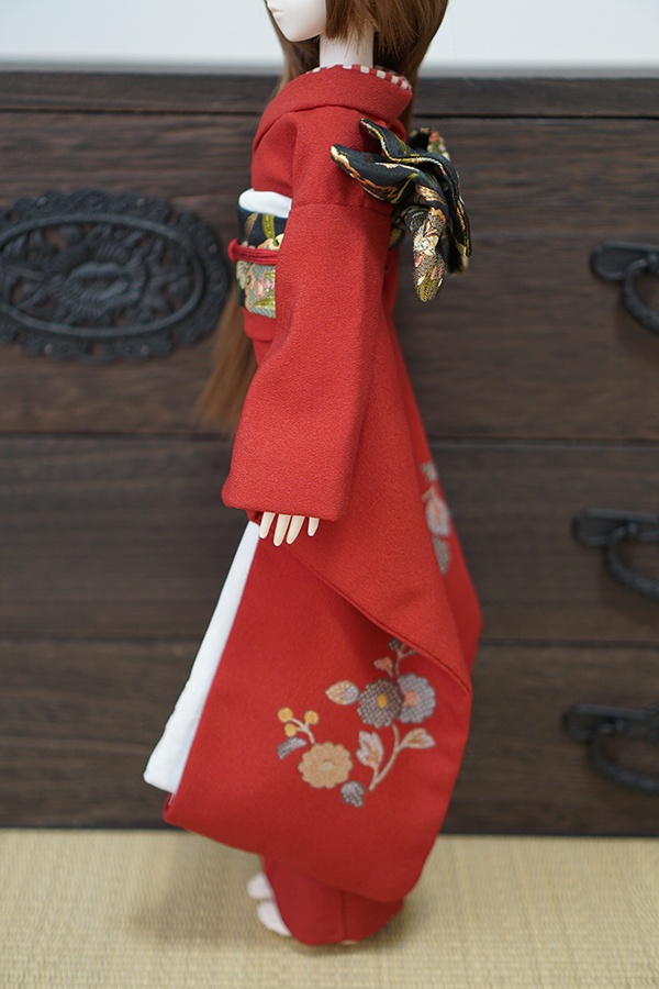 花柄 赤振袖set.