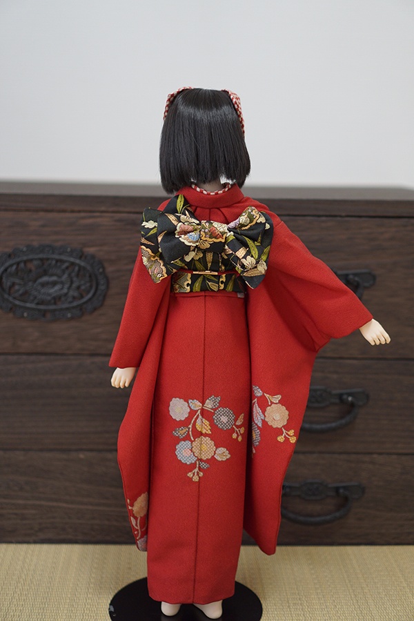 花柄 赤振袖set.