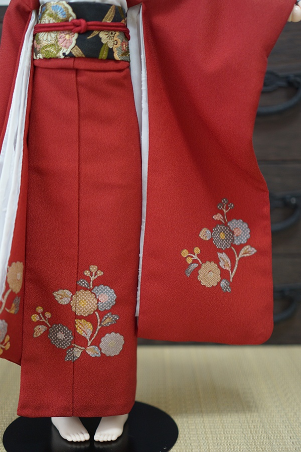 花柄 赤振袖set.