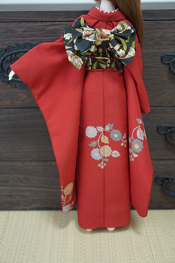 花柄 赤振袖set.