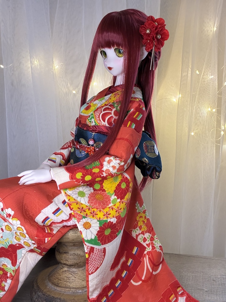 1/3ドール用(DD.オビツ50etc)|つまみ細工髪飾り