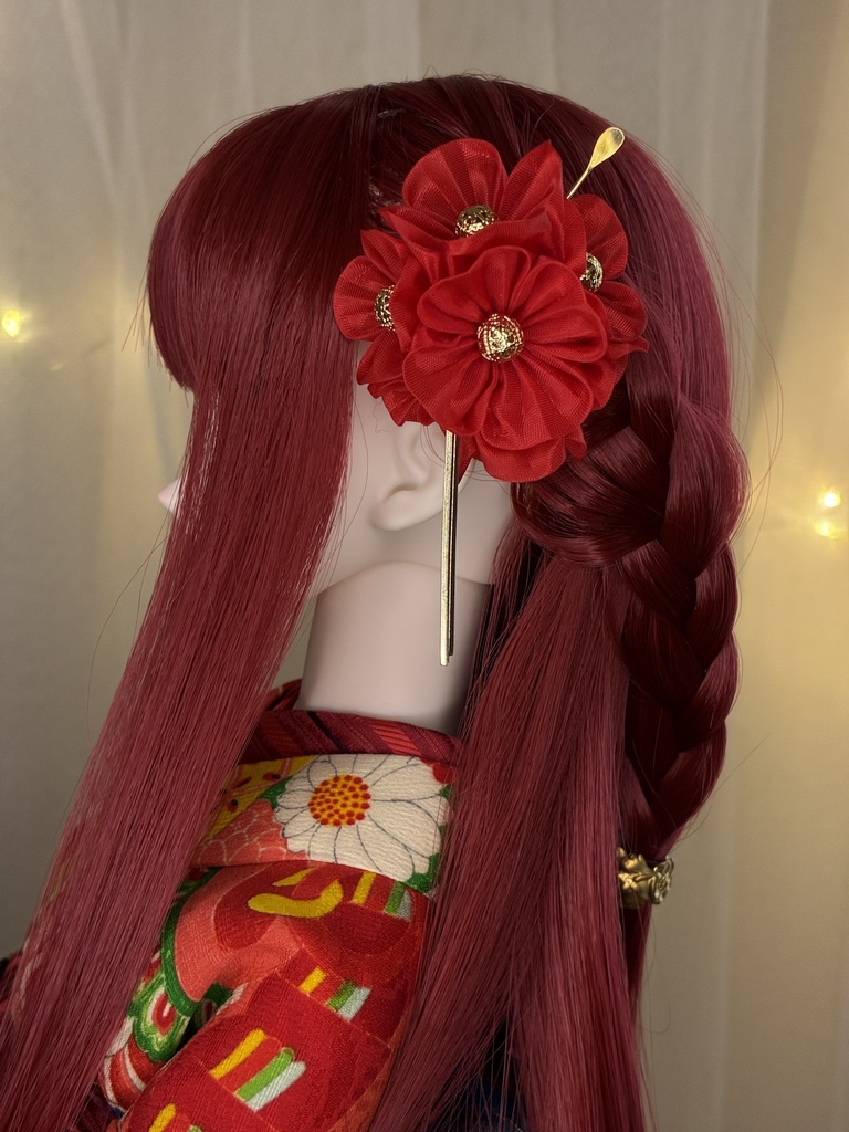 1/3ドール用(DD.オビツ50etc)|つまみ細工髪飾り