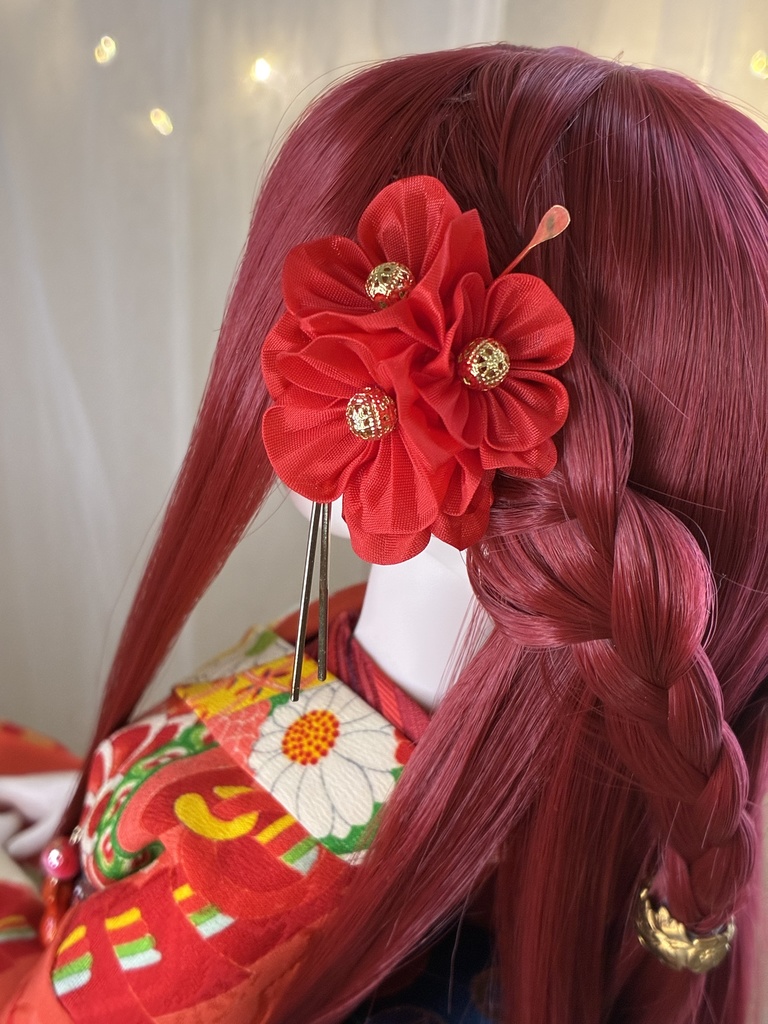 1/3ドール用(DD.オビツ50etc)|つまみ細工髪飾り