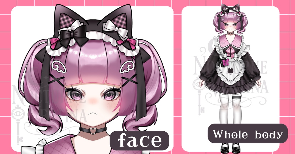 【Live2Dモデル】メイドねこさん ミニ化対応!+髪型変更【VtubeStudio対応】