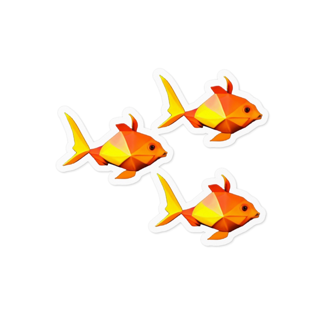 3D金魚 シール3個実験 近接