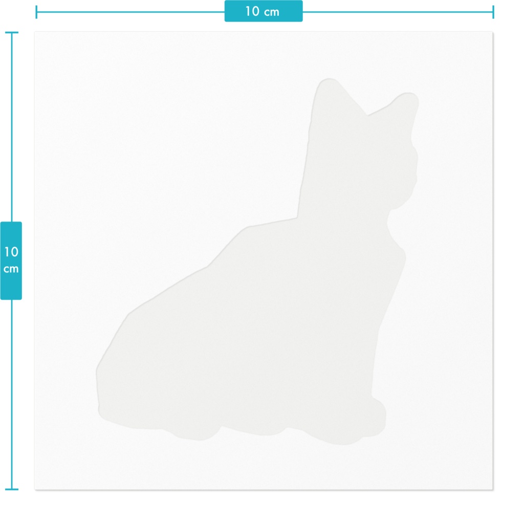 3D赤猫 ステッカーでドーナツ型の穴は生成不可能の例 白地
