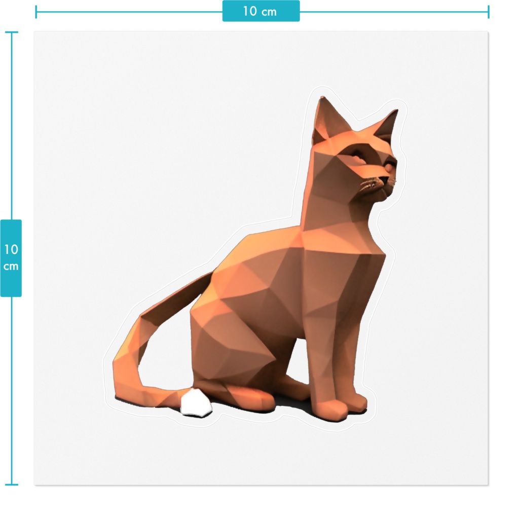 3D赤猫 ステッカーでドーナツ型の穴は生成不可能の例 クリア地