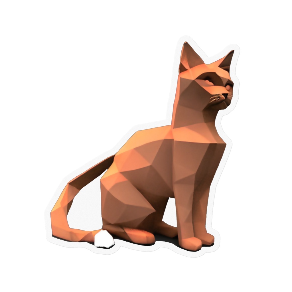 3D赤猫 ステッカーでドーナツ型の穴は生成不可能の例 クリア地