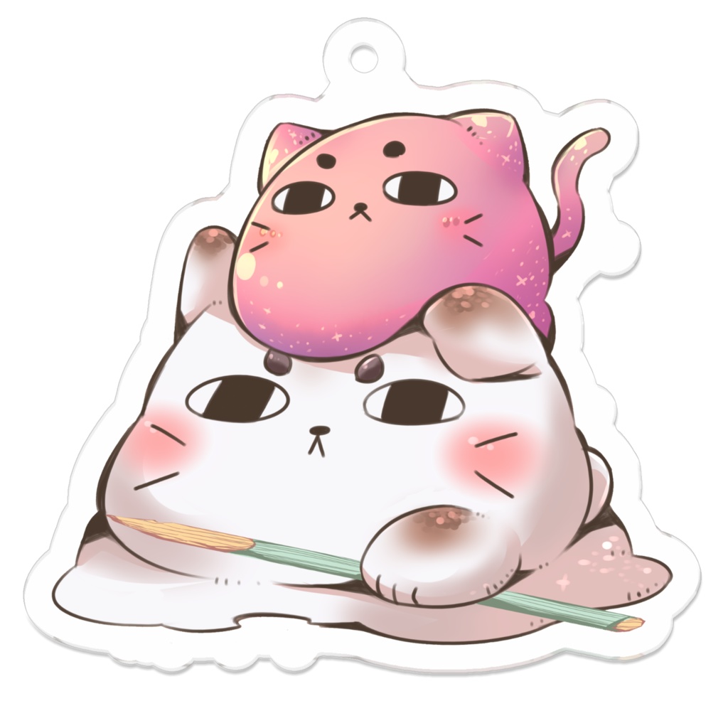 ねこモチ アクリルキーホルダー