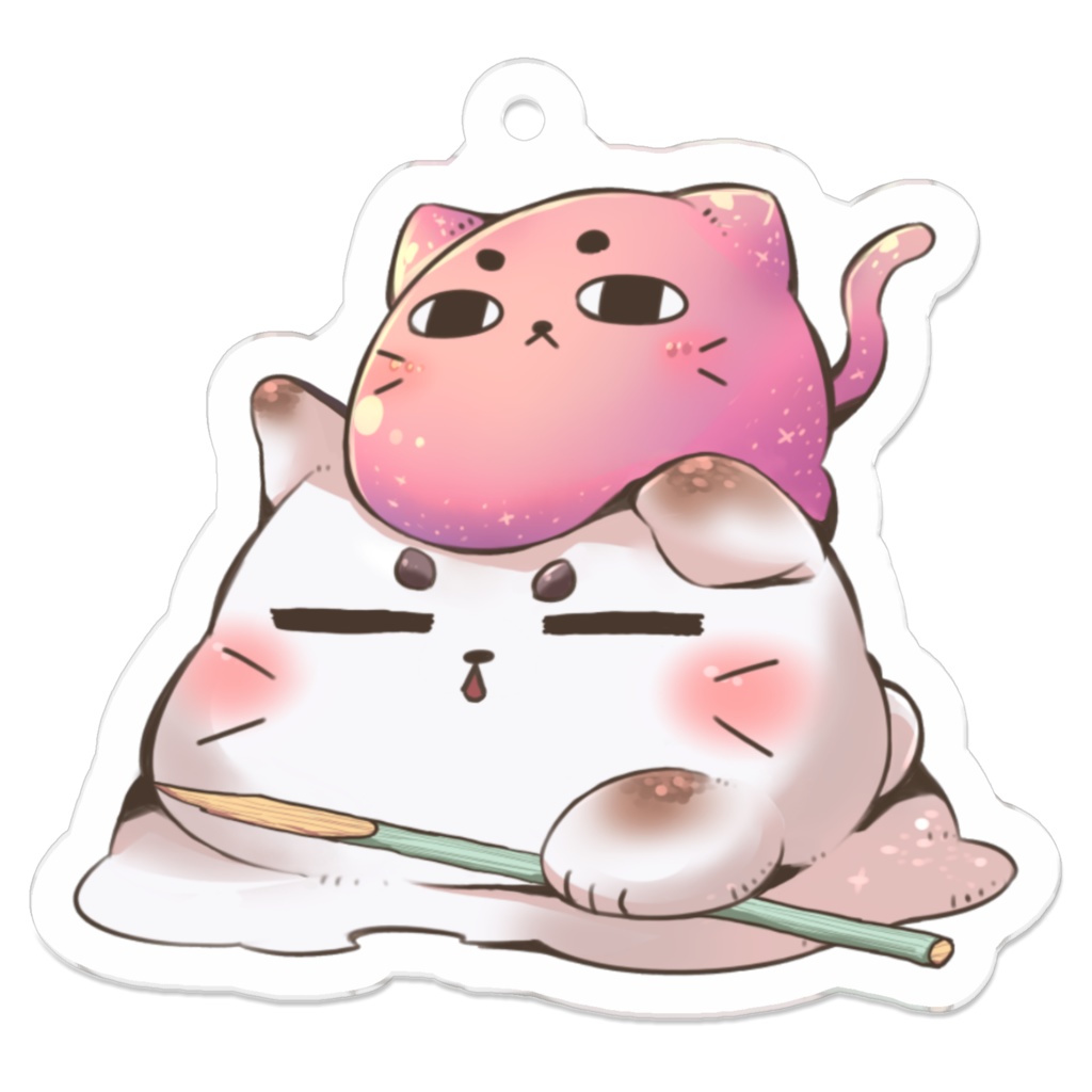 ねこモチ すりーぴんぐ アクリルキーホルダー
