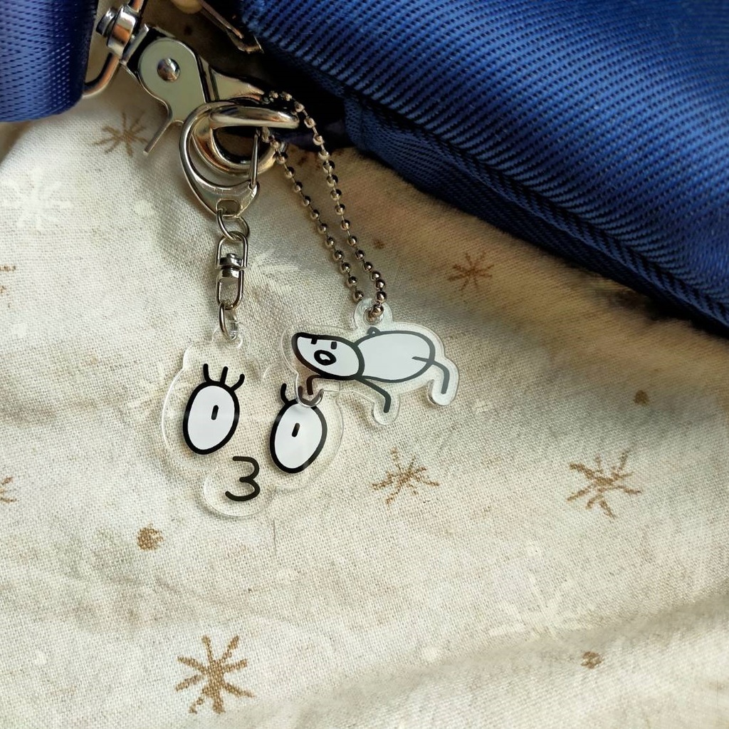 『ポメ』『ぱちくり』『三周年でーもげ』『でーもげらじおロゴ』アクリルキーホルダー