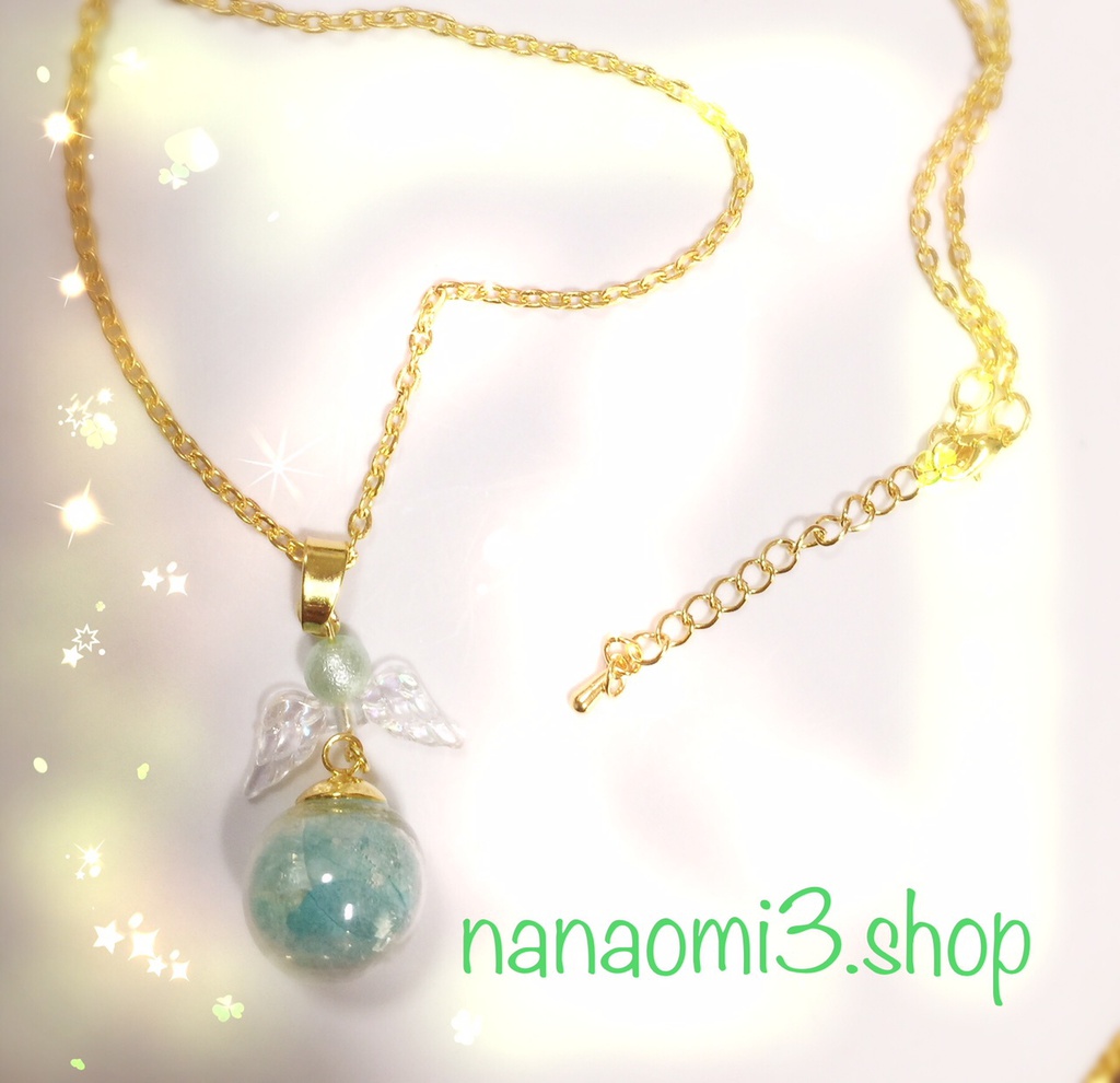 紫陽花の天使ネックレス