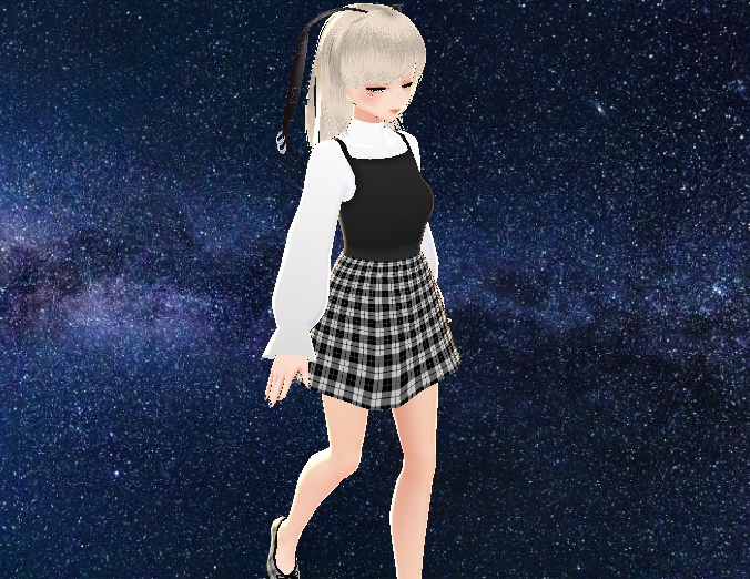 VRoid full model [fair skin, cute woman-girl with neutral face]