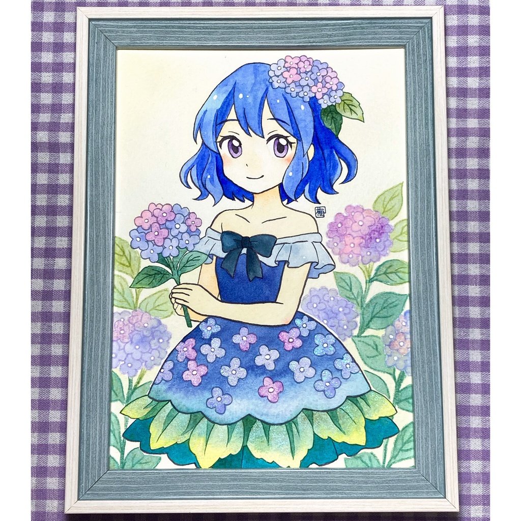 額装作品「紫陽花ドレス」