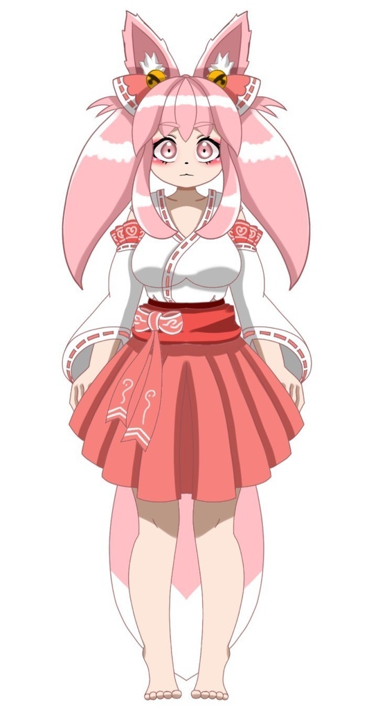 【無料Live2Dモデル】巫女ピンクキツねさん