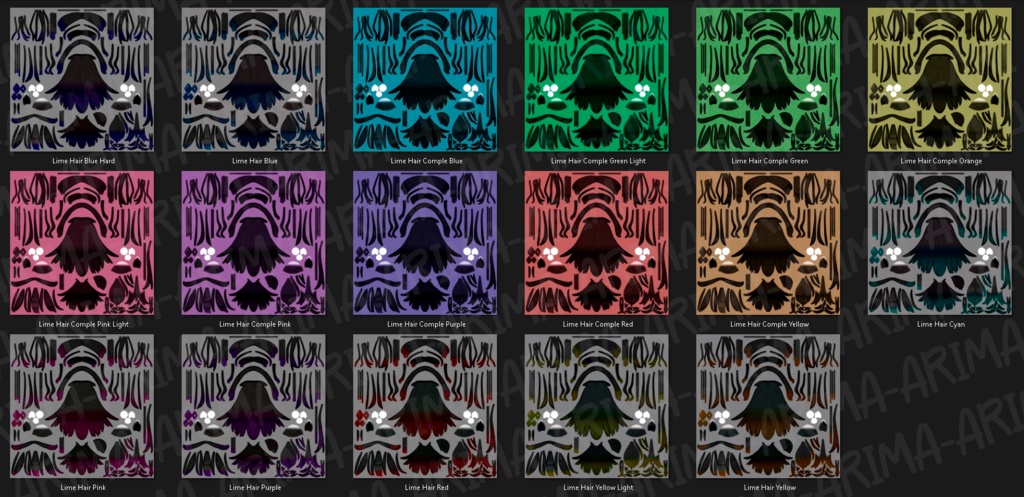 『Hair-Color』-『ライム』-Lime-『8 Colors』