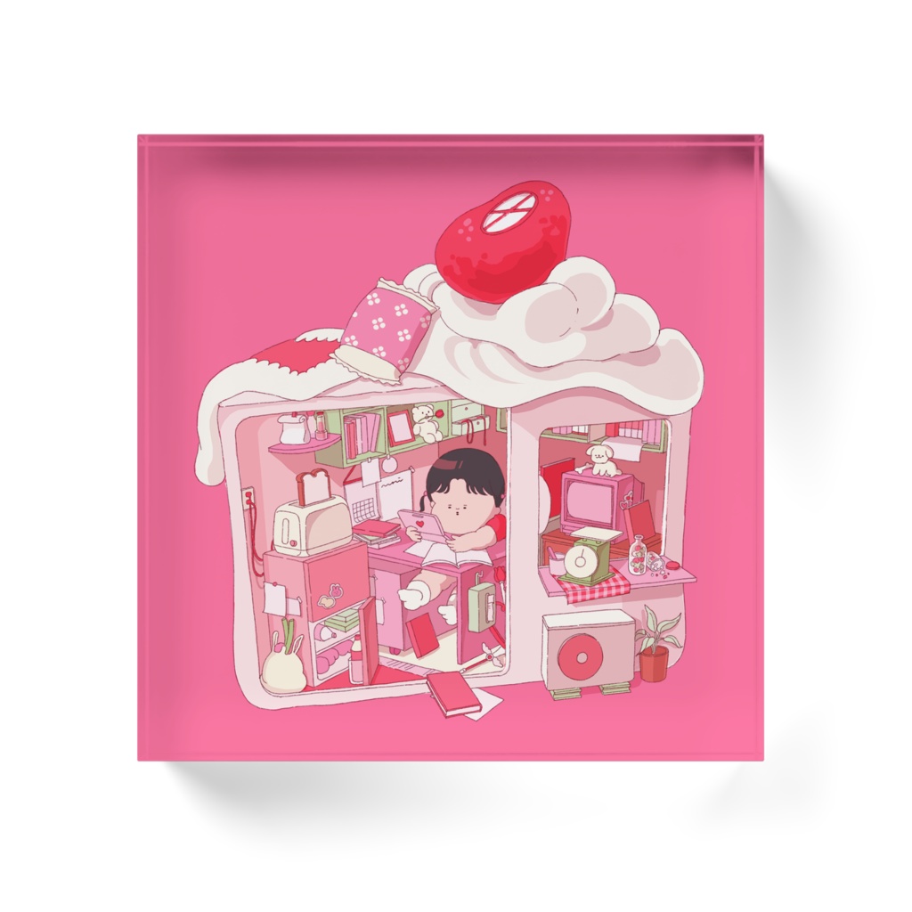 ショートケーキの家アクリルブロック