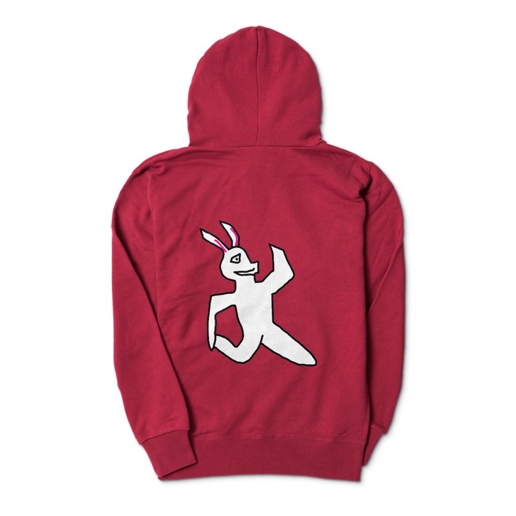 ぶちぎウサギジップパーカー(バーガンディ)