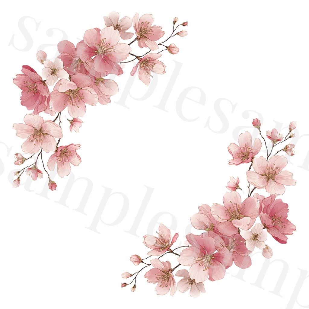 🌸Sakura Corner Clipart Set 20 Designs🌸