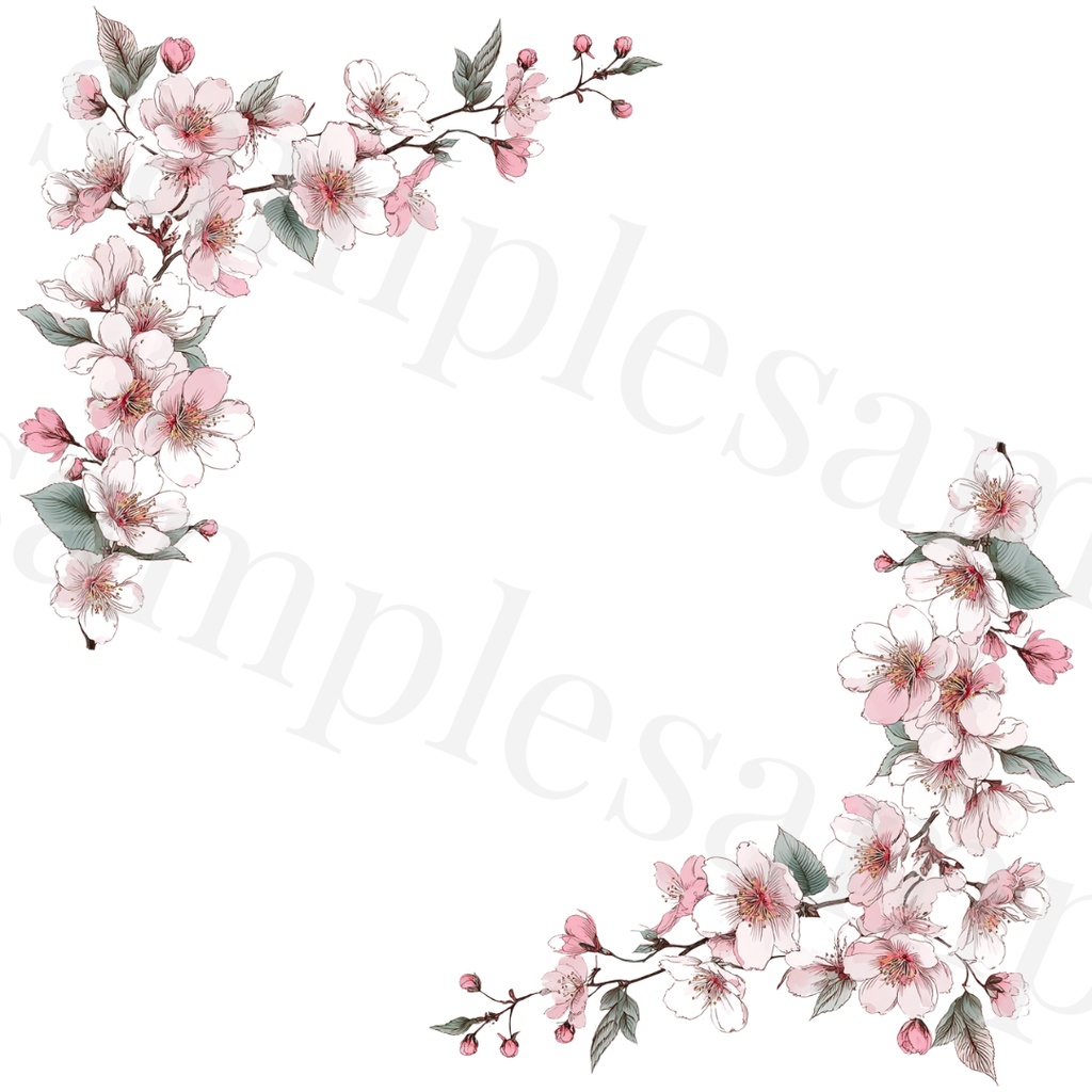 🌸Sakura Corner Clipart Set 20 Designs🌸