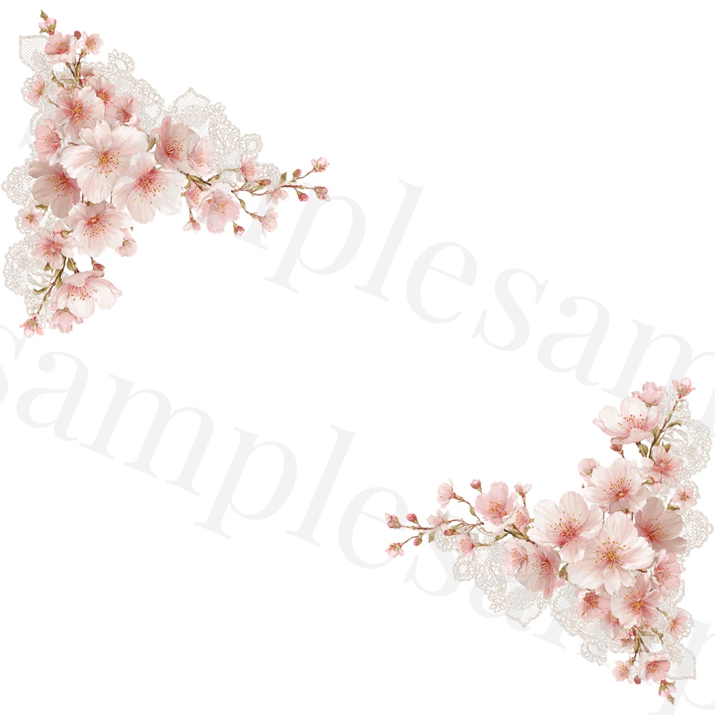 🌸Sakura Corner Clipart Set 20 Designs🌸