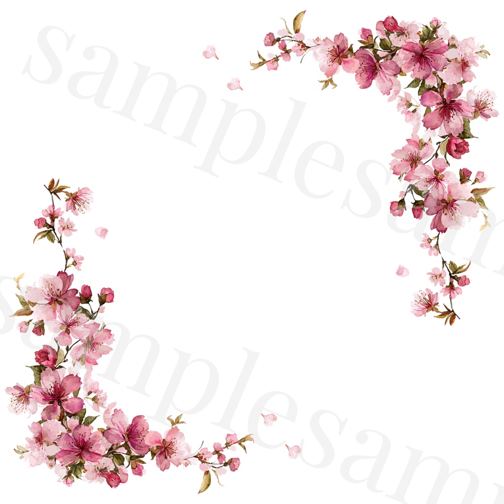 🌸Sakura Corner Clipart Set 20 Designs🌸