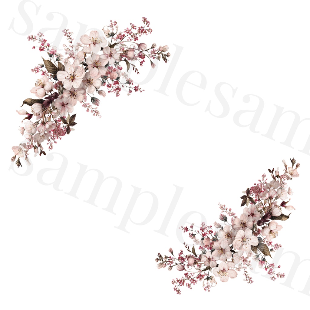 🌸Sakura Corner Clipart Set 20 Designs🌸