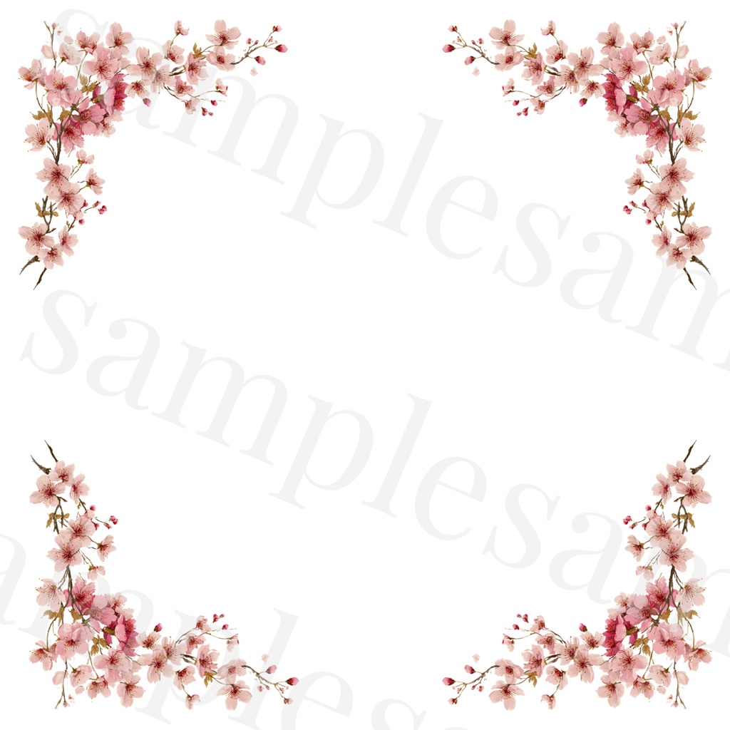 🌸Sakura Corner Clipart Set 20 Designs🌸