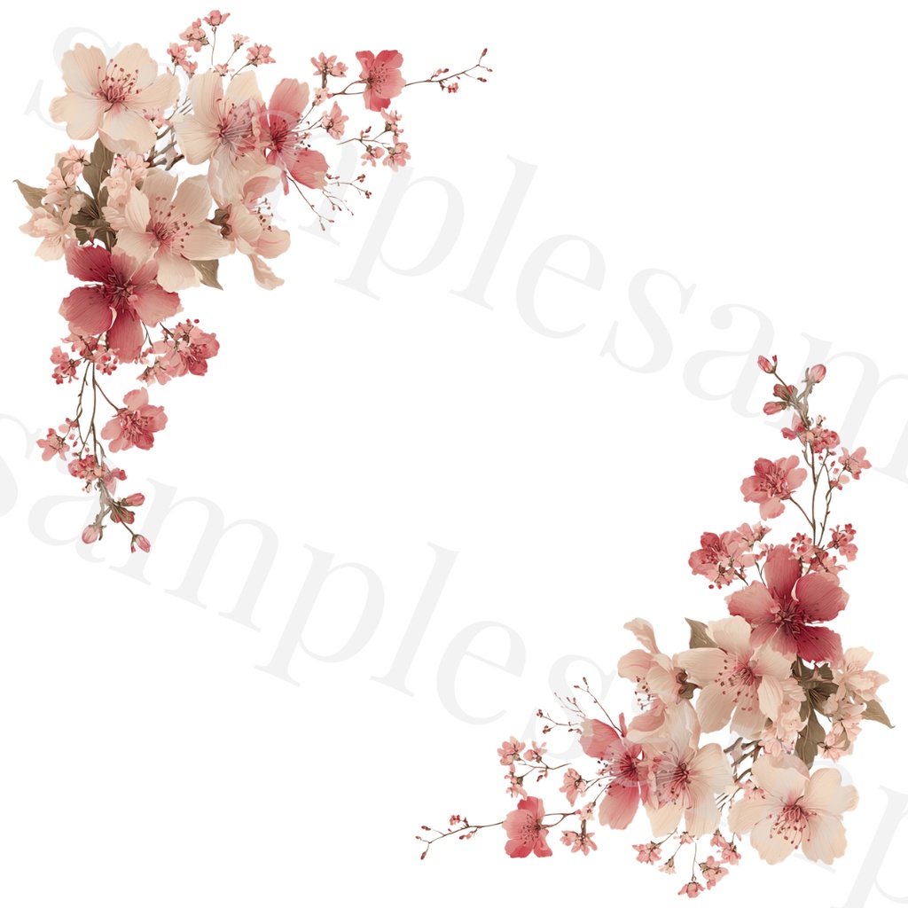 🌸Sakura Corner Clipart Set 20 Designs🌸