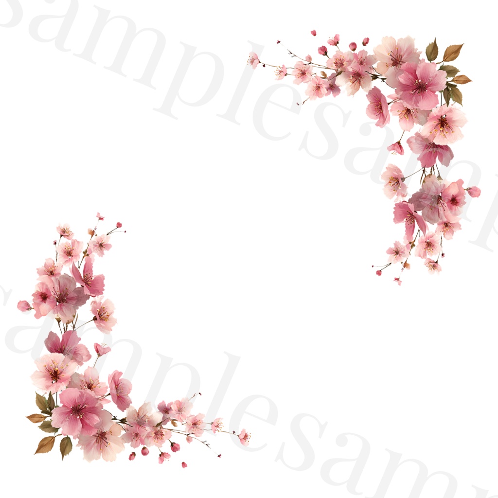 🌸Sakura Corner Clipart Set 20 Designs🌸