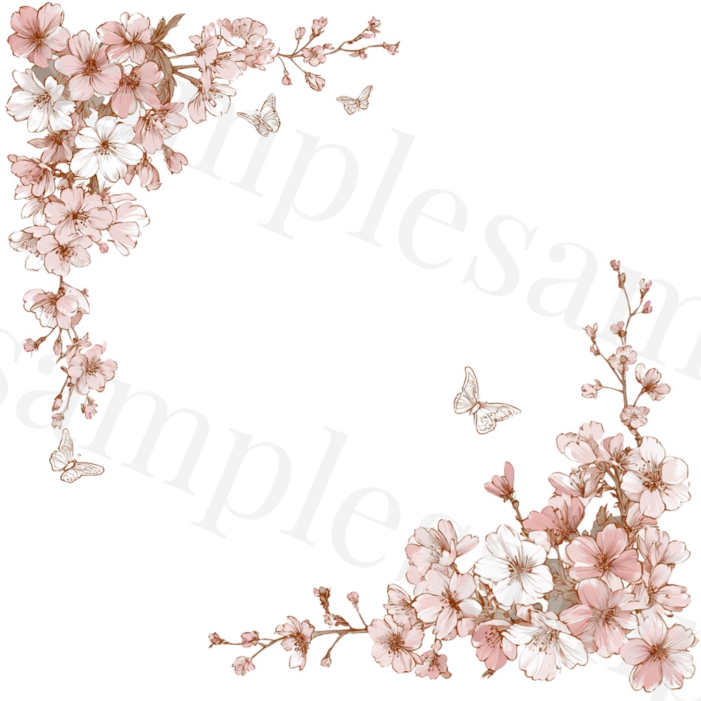 🌸Sakura Corner Clipart Set 20 Designs🌸